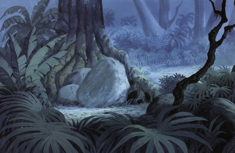 Monochromatic Night Scene - The Jungle Book, Disney Classics