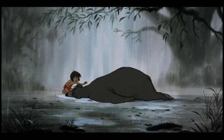 Background Art from The Jungle Book, Disney : Baloo's 'Death' Scene with Mowgli