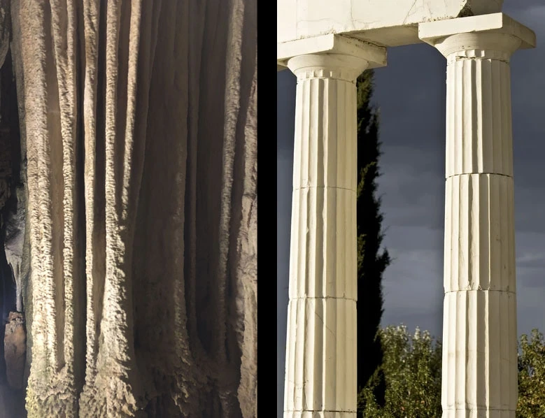 A stalagmite in Perama Cave, Ioannina, that resembles a Doric column