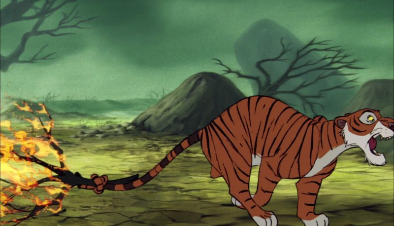 Background Art from The Jungle Book, Disney : Shere Khan Caught on Fire