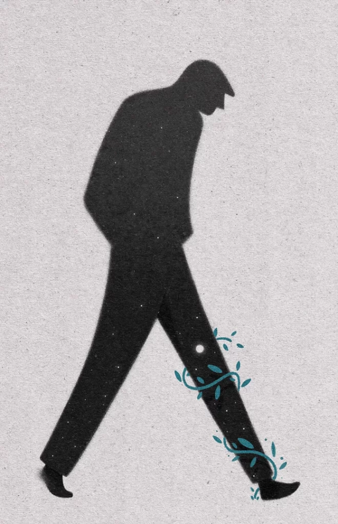 Christian Pintos illustration - personal artwork - a man walking