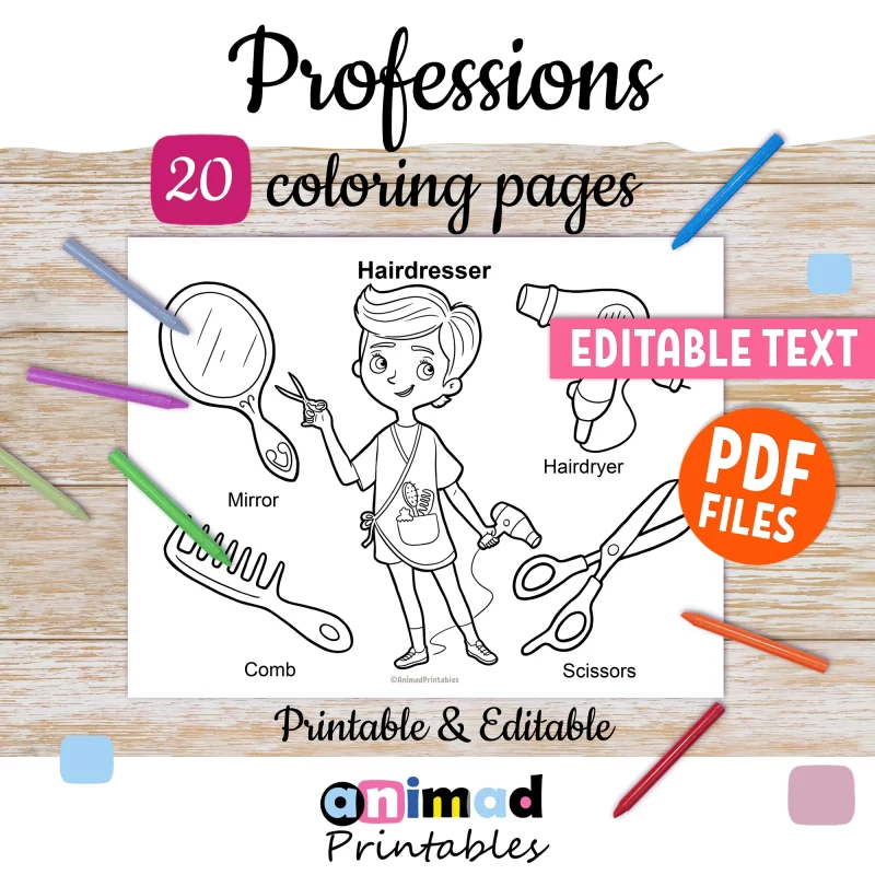 Beautiful Educational Professions Coloring Pages for Kids: Printable and Fun